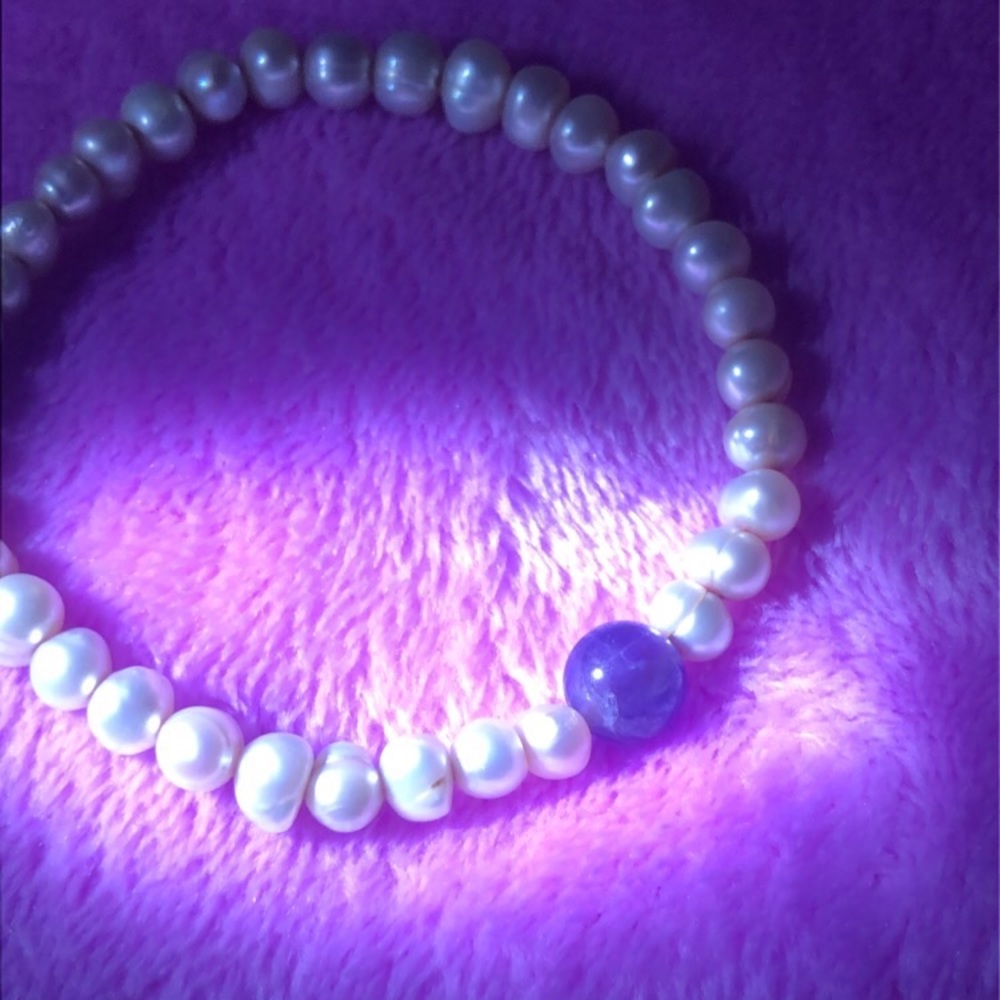 Amethyst River Pearl Bracelet
